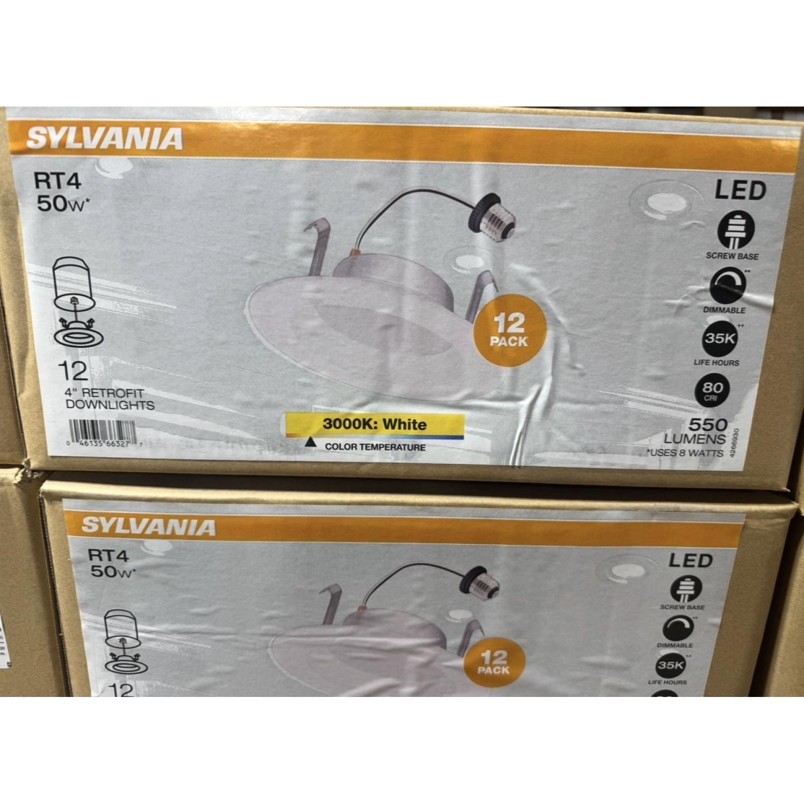 Springtown Location- Sylvania RT4 50W 4” Retrofit Downlights- 12 Per Box -36 Boxes Total