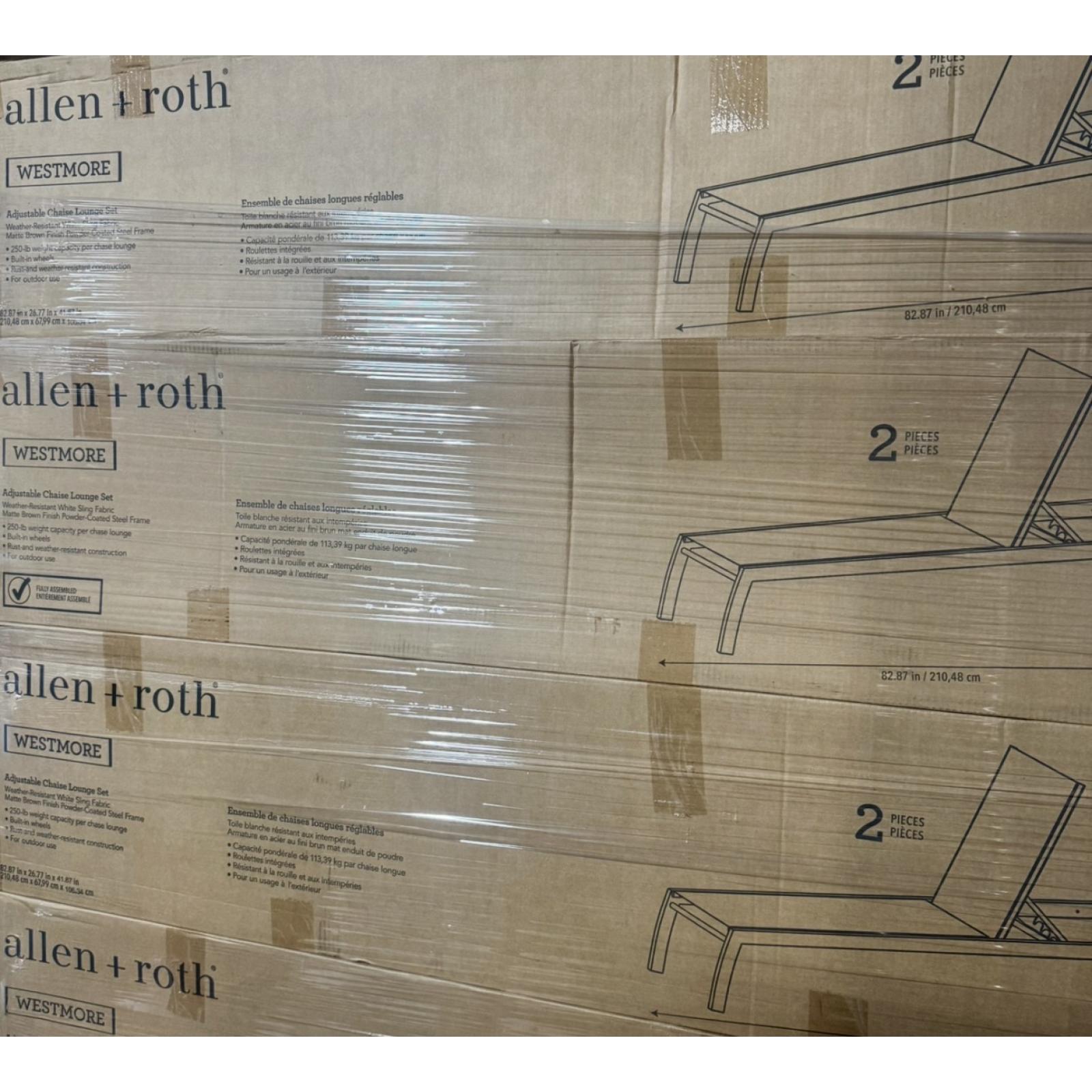 Springtown- Sling Fabric Lounge Chairs- 8 Total Chairs- 2 Per Box