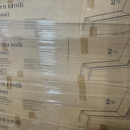 Springtown- Sling Fabric Lounge Chairs- 6 Total Chairs- 2 Per Box