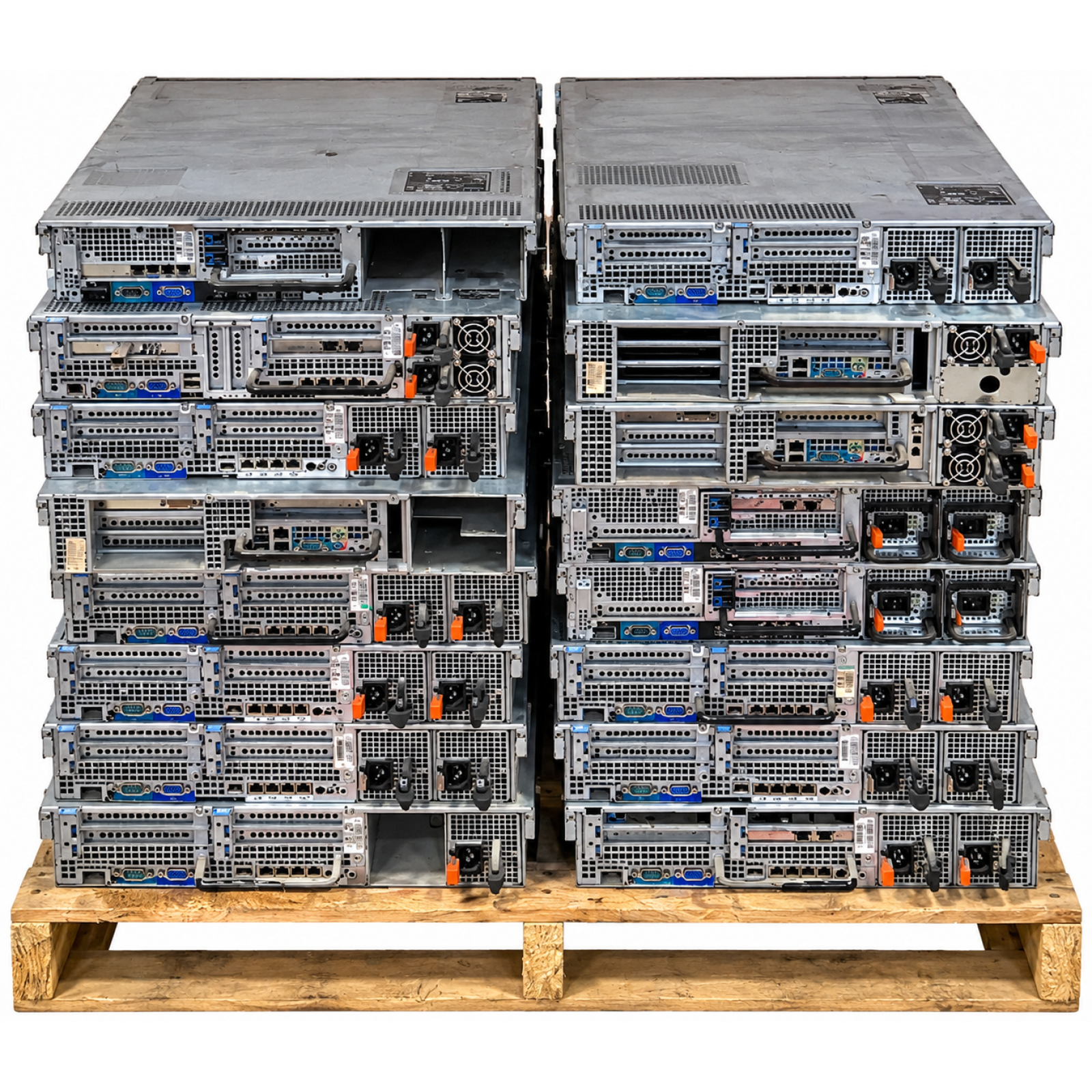 LOT OF 16 - USED DELL SERVERS – CPU & RAM INCLUDED, NO HDDs