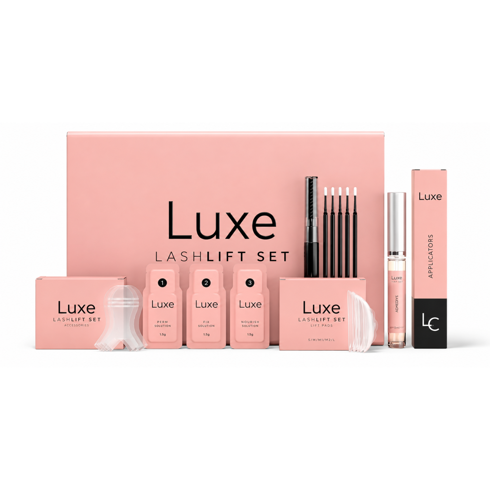 LOT OF 3,600 (FULL PALLET) – NEW SEALED LUXE COSMETICS LASH LIFT KITS – LOT MSRP $143,820
