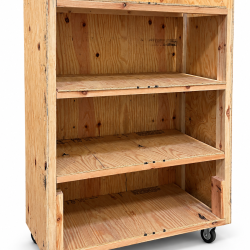 HEAVY-DUTY MOBILE PLYWOOD STORAGE CRATE / WORKSHOP CART – REUSABLE LUMBER & CASTERS – BUY NOW $200