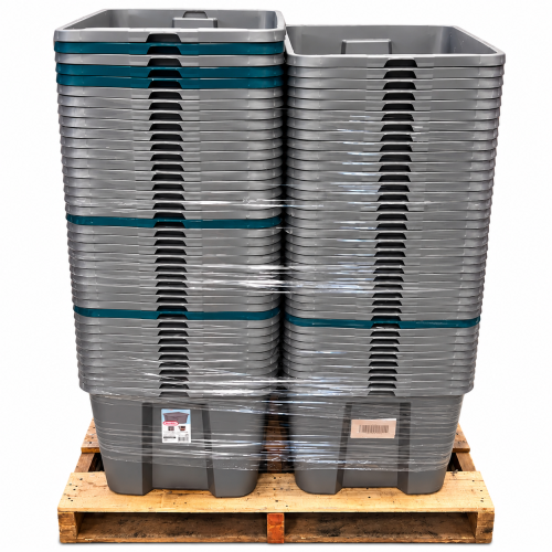 LOT OF 148 – USED / Like NEW Gray Plastic Storage Crates – Excellent Condition
