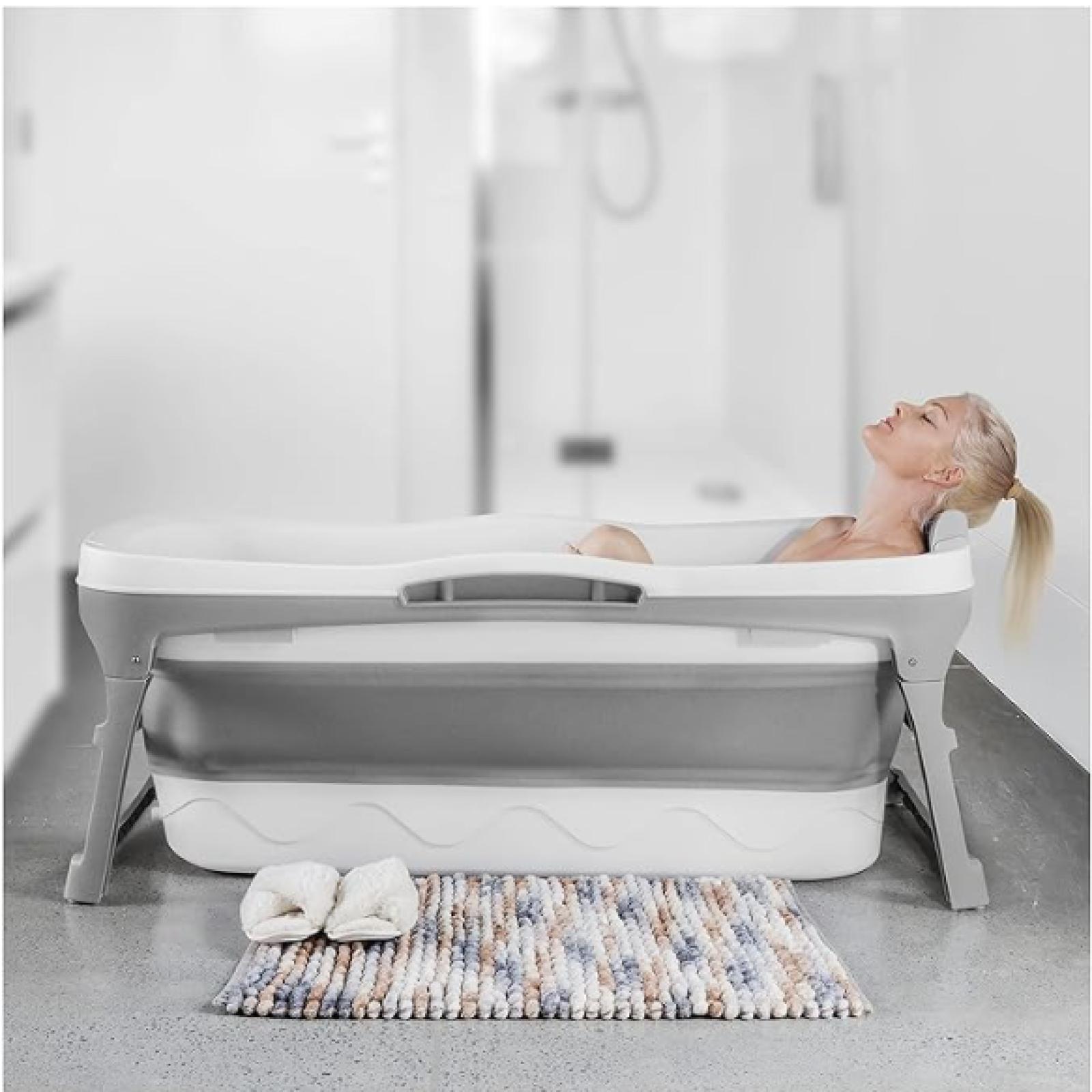 NEW (LOT OF 3) - ElderFlower & Berries Extra Large Portable Folding Bathtub – 56 Collapsible Soaking & Ice Bath Tub