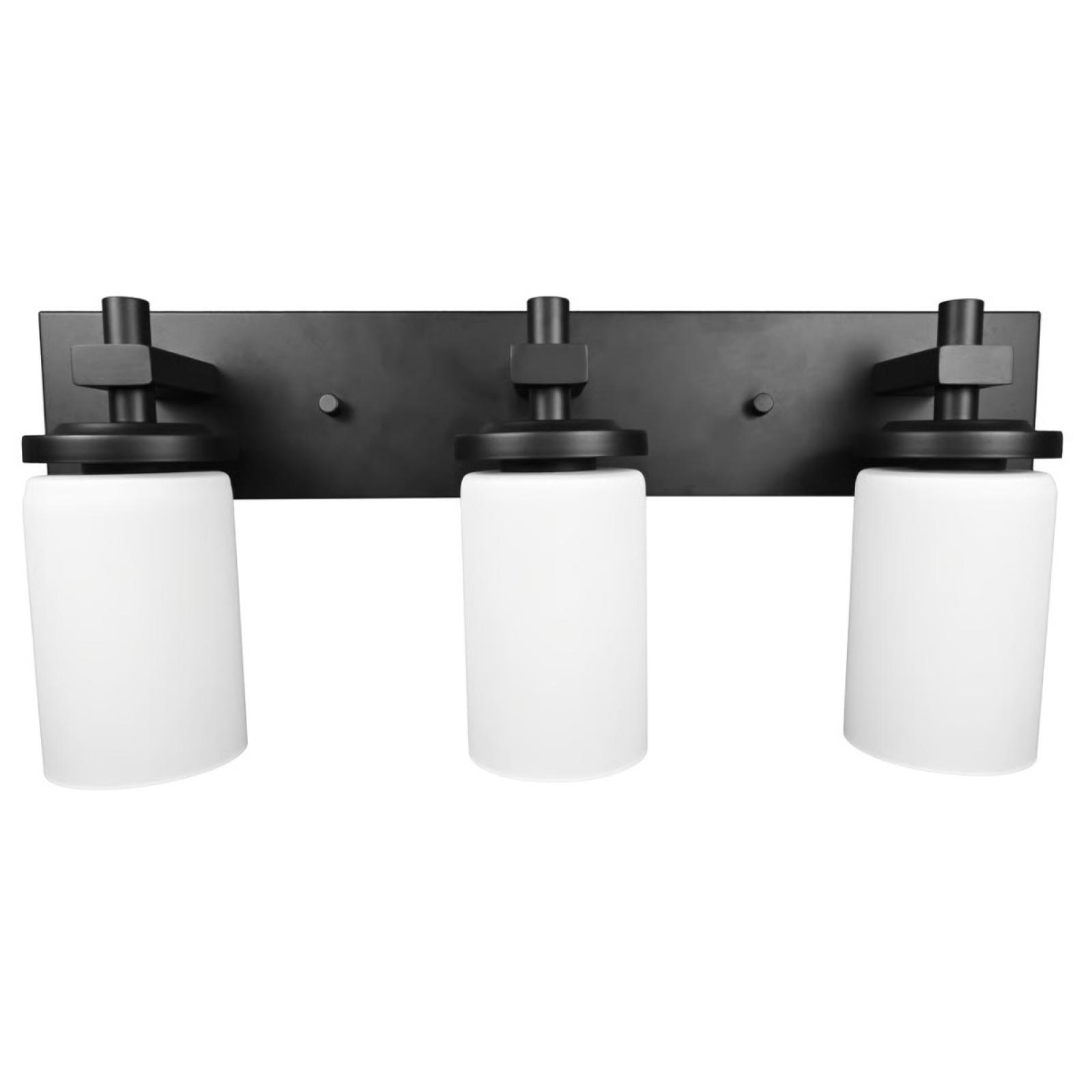 LOT OF 10 – New 3-Light Bathroom Vanity Fixtures – Matte Black Finish – Bulk Wholesale