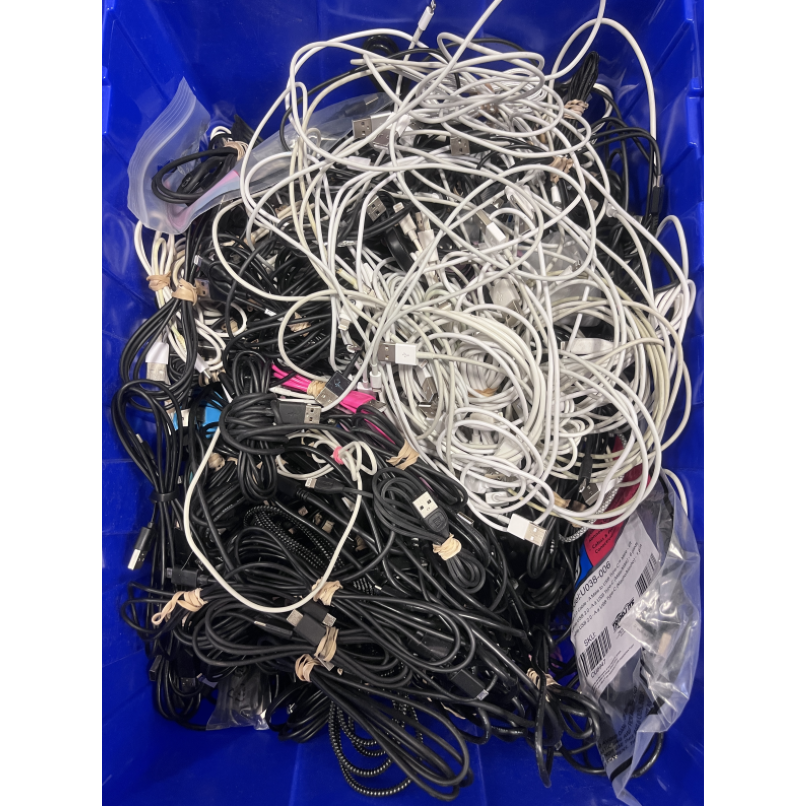 LOT OF 100+ - USED Mixed Charging & Data Cables – Apple/Lightning, USB-C, Micro-USB & More – Assorted Brands