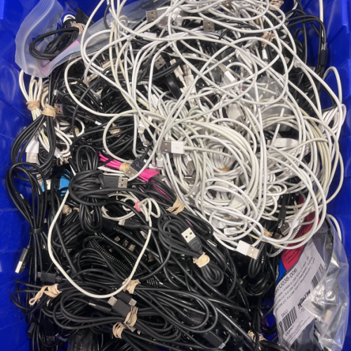 LOT OF 100+ - USED Mixed Charging & Data Cables – Apple/Lightning, USB-C, Micro-USB & More – Assorted Brands