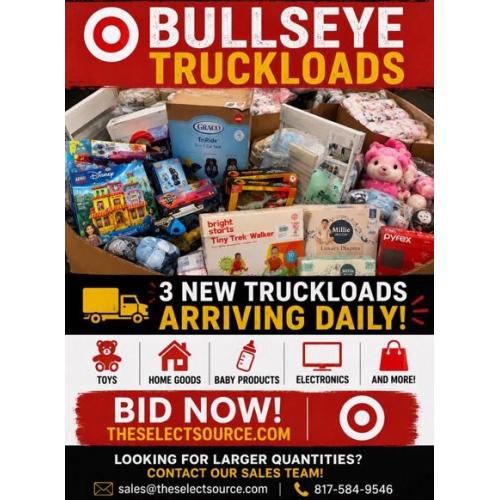 Bullseye Truckload /MIXED MERCHANDISE  24 pallets  (TOYS, HOME GOODS, BABY PRODUCTS, ELECTRONICS AND MORE )