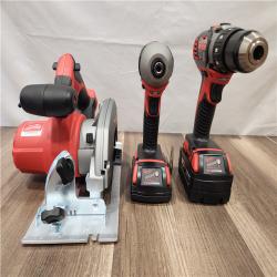 AS-IS- M18 18V Lithium-Ion Cordless Combo Kit (5-Tool) with (1) 3.0Ah and (1) 1.5Ah Battery  (1) Charger  (1) Tool Bag