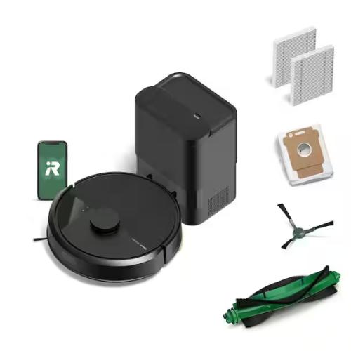NEW! - iRobot Roomba 105 Vac 13.2 in. Robotic Vacuum with Smart Navigation Path + AutoEmpty Dock in Black