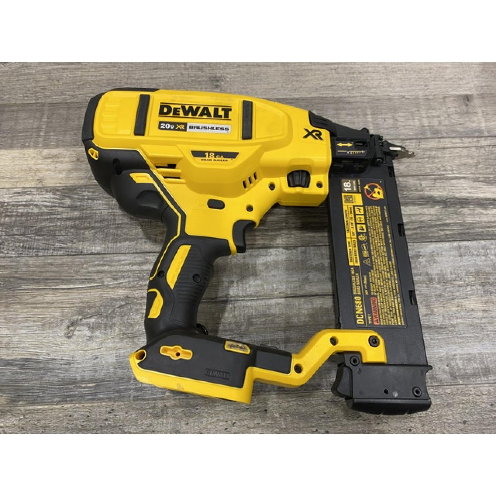 AS-IS DEWALT 20V MAX XR Lithium-Ion Electric Cordless 18-Gauge Brad Nailer (Tool Only)