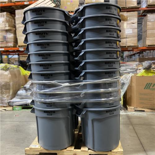 DALLAS LOCATION - Rubbermaid Brute 32 Gal. Gray Plastic Round Container (43 UNITS)