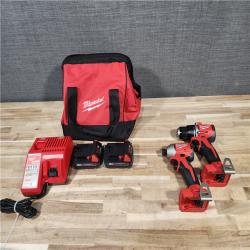 HOUSTON LOCATION - AS-IS Milwaukee M18 18V Lithium-Ion Brushless Cordless Compact Drill/Impact Combo Kit