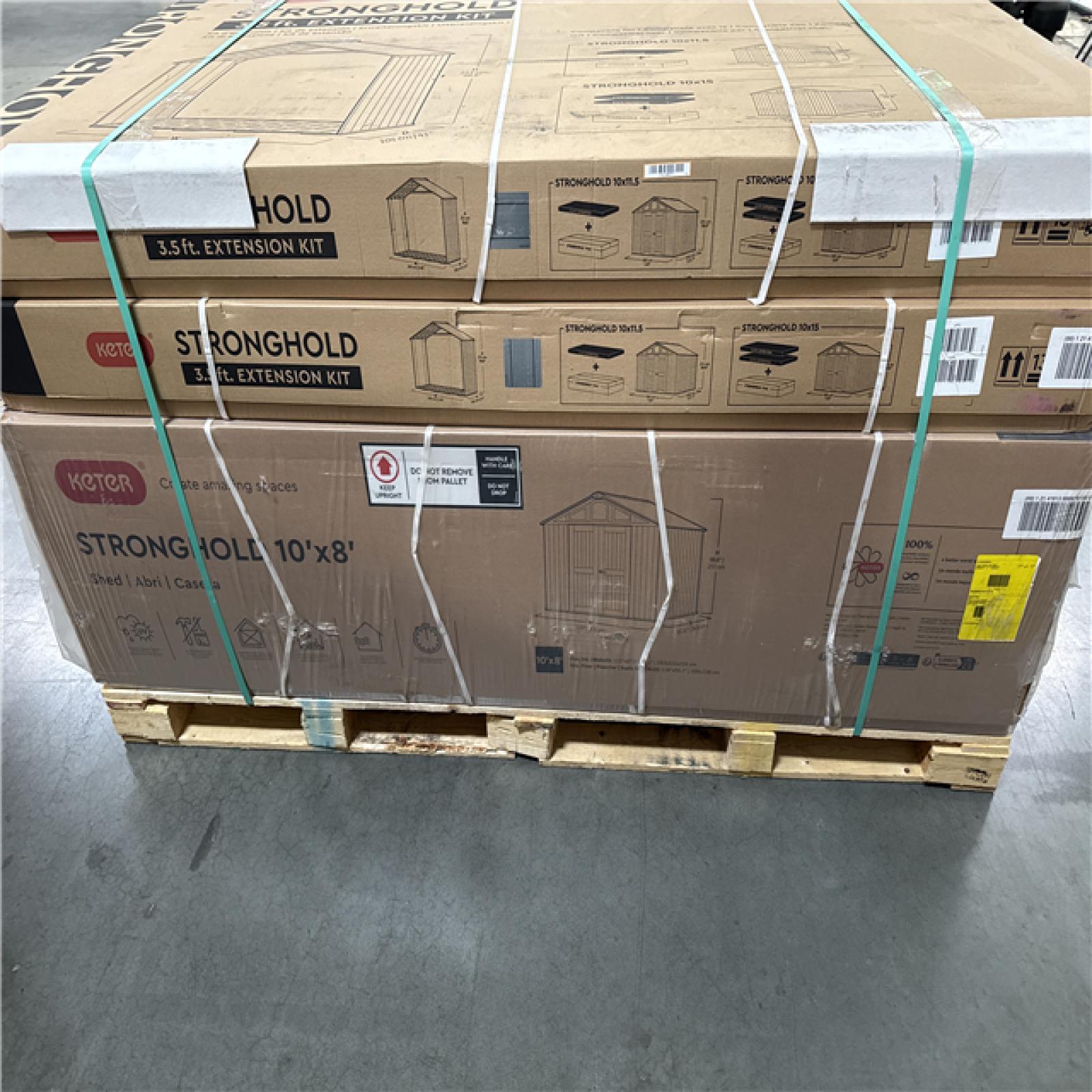 California NEW KETER Stronghold 10 x 15 Shed  Includes (2) 3.5ft Extension Kits