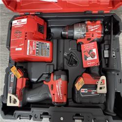 CALIFORNIA NEW Milwaukee M18 Fuel 2-Tool Combo Kit  Includes (2) Batteries  Charger & Hard Case