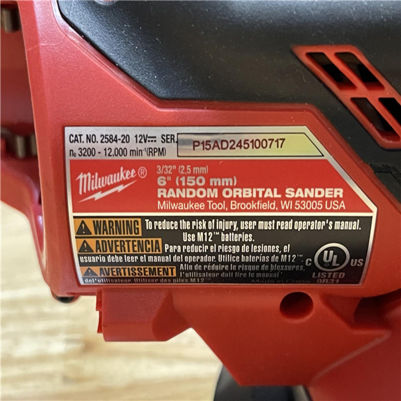 Milwaukee M12 FUEL 12-Volt Li-Ion Brushless Cordless 6 in. Random Orbital Sander Kit (3/32 in) w M12 XC 5.0Ah & CP 2.5Ah Batteries