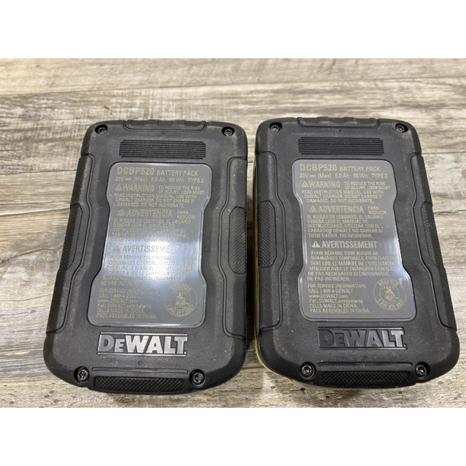 AS-IS DEWALT 20V MAX XR POWERSTACK Lithium-Ion 5.0Ah Battery (2 -Pack)