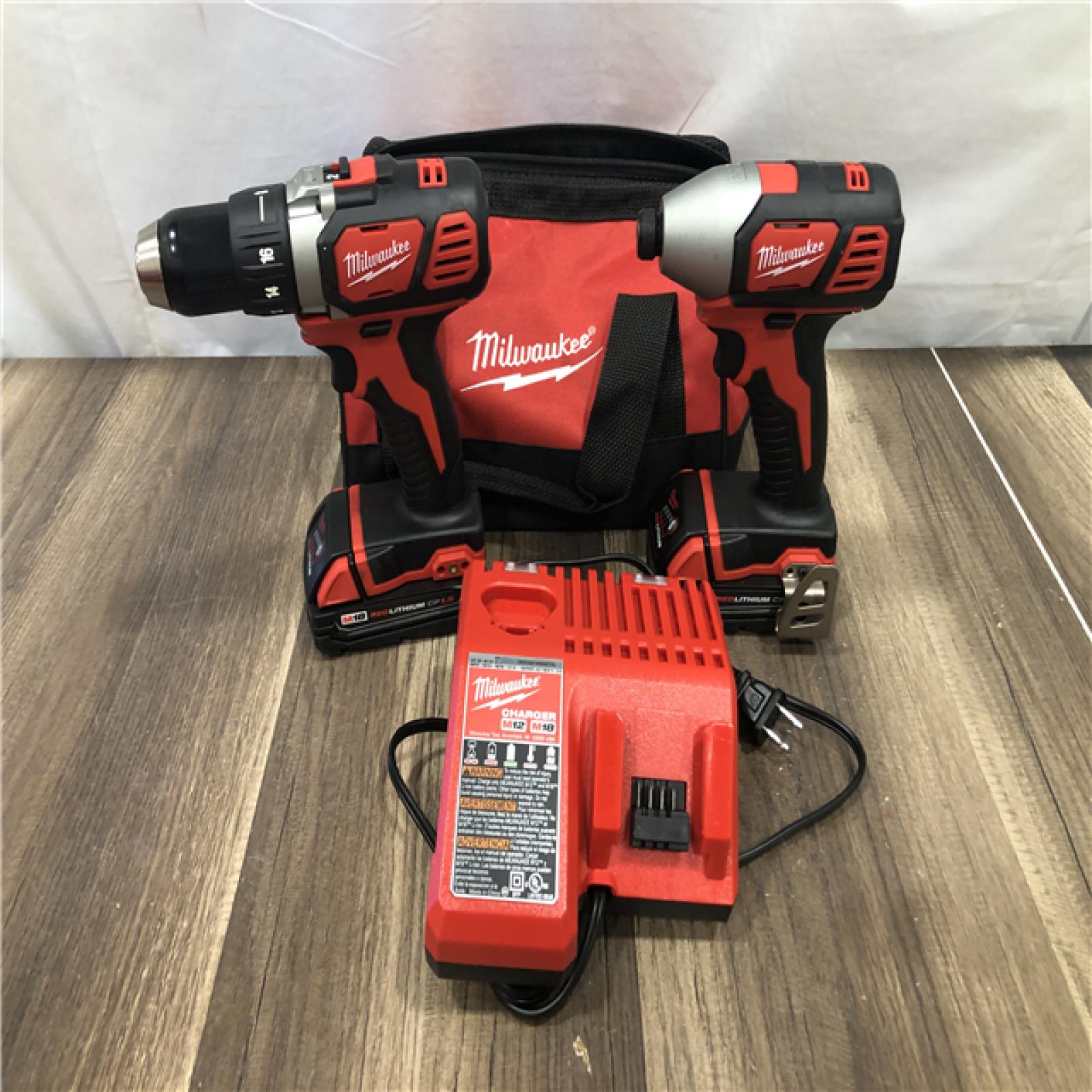 AS-IS Milwaukee 18V Lithium-Ion Cordless Drill Driver/Impact Driver Combo Kit