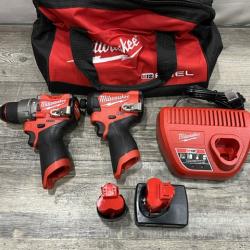 AS-IS Milwaukee FUEL 12-Volt Lithium-Ion Brushless Cordless Hammer Drill and Impact Driver Combo Kit