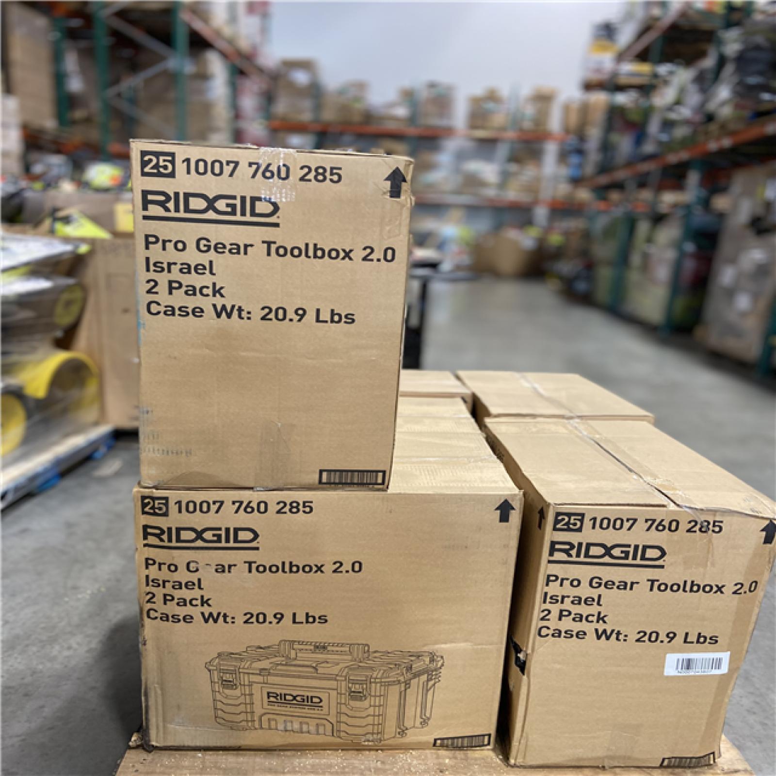 DALLAS LOCATION - RIDGID Pro Gear System Gen 2.0 Stackable Durable 2 Pack - (6 UNITS)