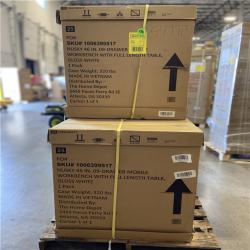 DALLAS LOCATION - Husky Tool Storage 46 in. W x 51 in. D Standard Duty Gloss White Mobile Workbench Cabinet with Solid Wood Top