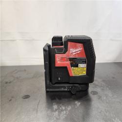 AS-IS- Milwaukee 100 ft. REDLITHIUM Lithium-Ion USB Green Rechargeable Cross Line Laser Level with Charger