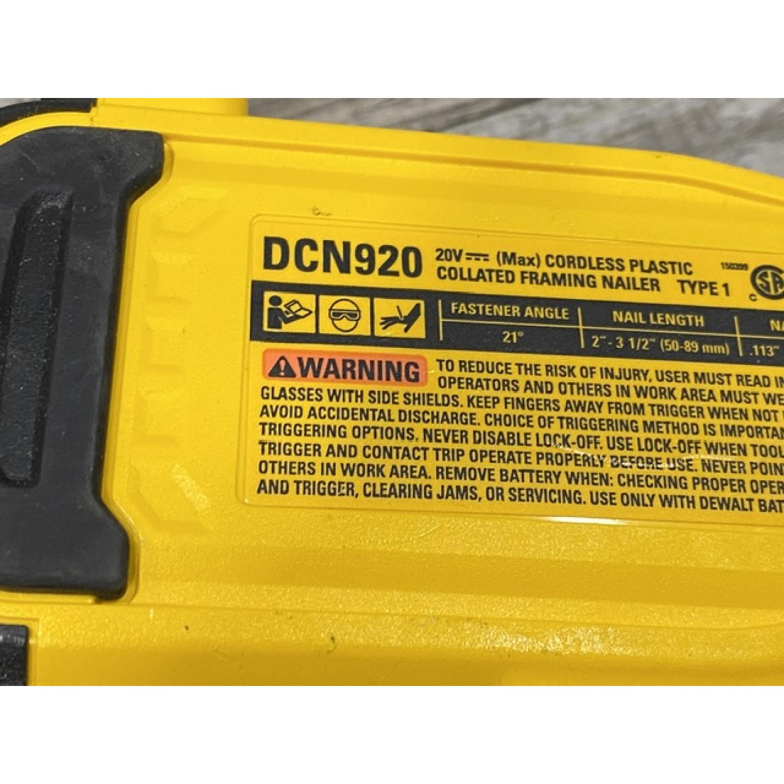 AS-IS DEWALT 20-Volt 21° Cordless Framing Nailer (Tool-Only)