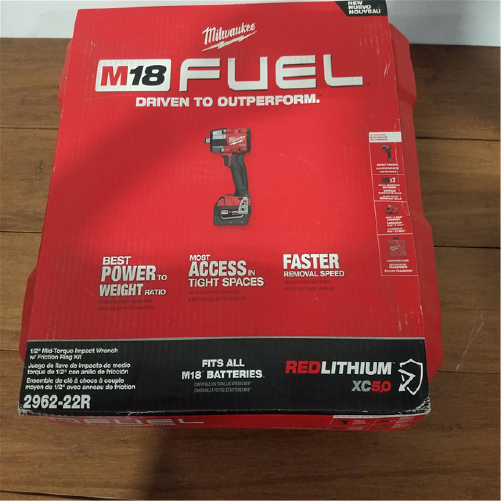 California NEW Milwaukee 1/2 Mid Torque Impact Wrench, Includes (2) Batteries, Charger & Hard Case
