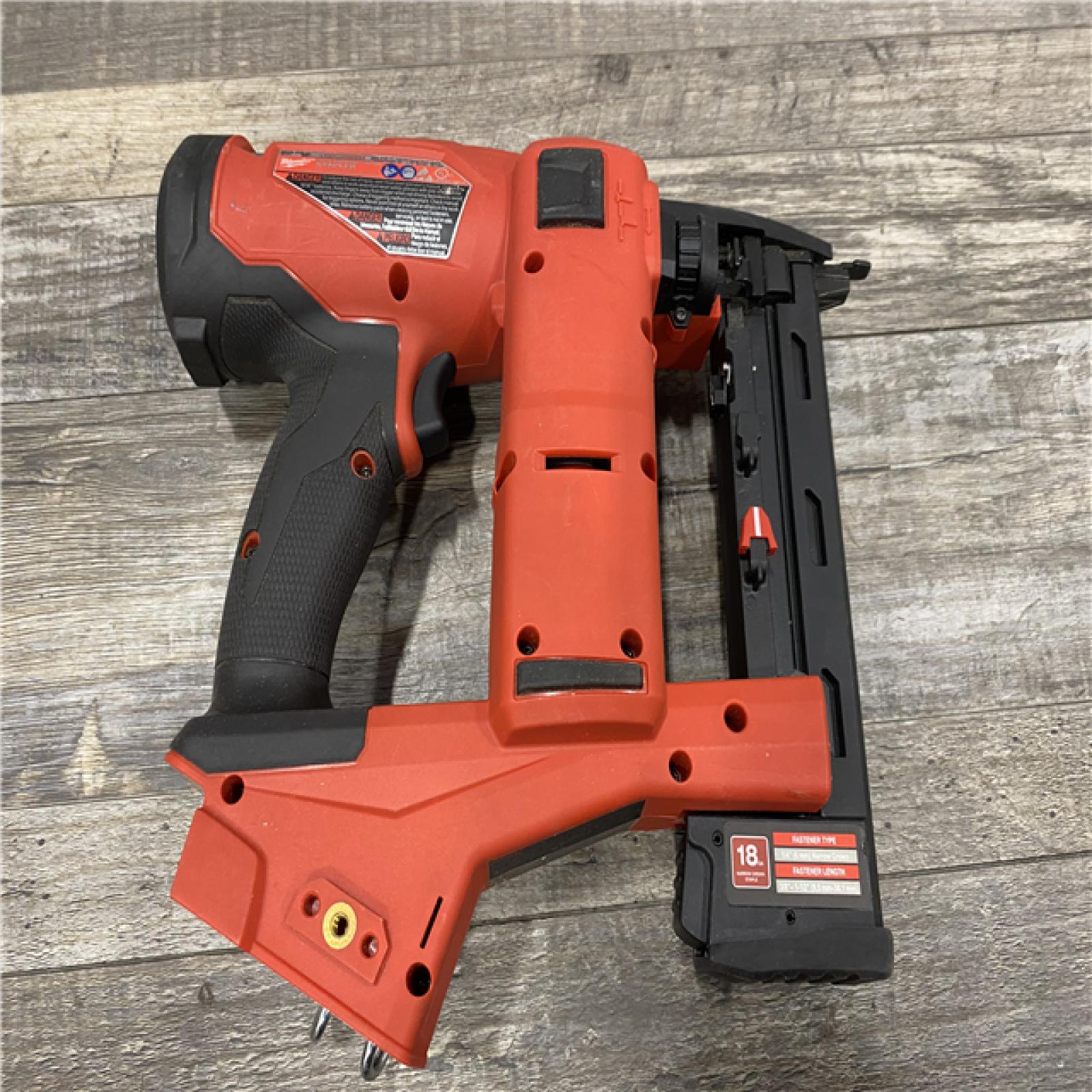 AS-IS Milwaukee FUEL 18-Volt Lithium-Ion Brushless Cordless 18-Gauge 1/4 in. Narrow Crown Stapler (Tool-Only)