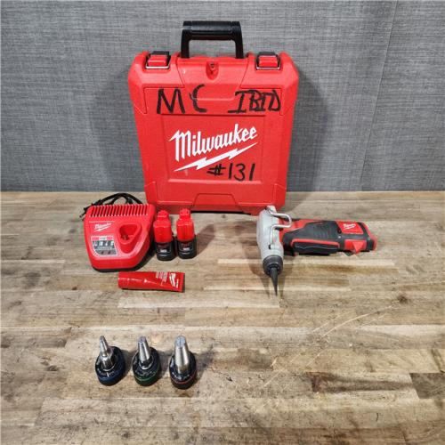 HOUSTON LOCATION - AS-IS Milwaukee M12 12V Lithium-Ion Cordless PEX Expansion Tool Kit with (2) 1.5 Ah Batteries  (3) Expansion Heads and Hard Case