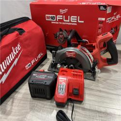 LIKE NEW Milwaukee M18 FUEL 18V Lithium-Ion Cordless 7-1/4 in. Rear Handle Circular Saw Kit with FORGE 12.0 Ah Battery and Rapid Charger