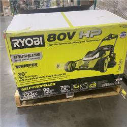 Dallas Location - As-Is RYOBI 80V HP Brushless Battery Cordless Electric 30 in. Multi-Blade Lawn Mower with Battery and Charger