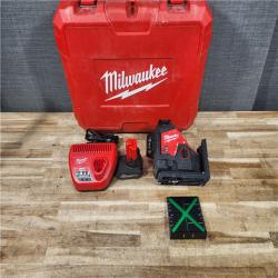 HOUSTON LOCATION - AS - IS Milwaukee 12-Volt Lithium-Ion Cordless Green 250 ft. 3-Plane Laser Level Kit