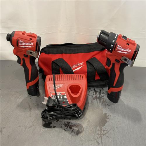 AS-IS - Milwaukee M12 12-Volt Lithium-Ion Brushless Cordless Subcompact Drill and Impact Driver Combo Kit