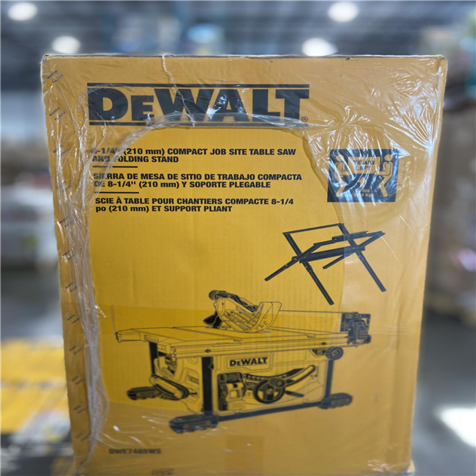 DALLAS LOCATION - NEW! DEWALT 15 Amp Corded 8-1/4 in. Compact Jobsite Tablesaw with Compact Table Saw Stand