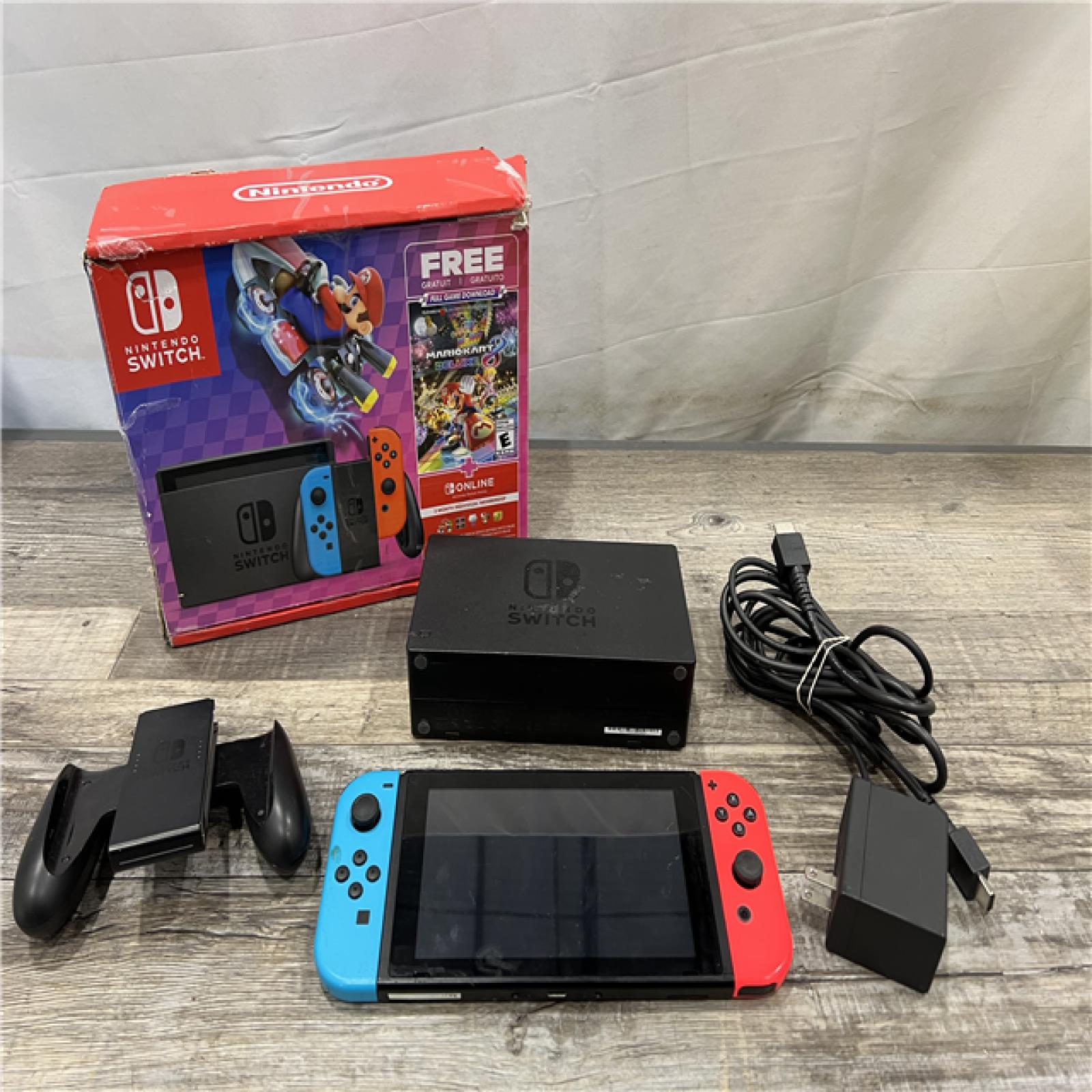 AS-IS Nintendo Switch with Neon Blue and Neon Red Joy-Con