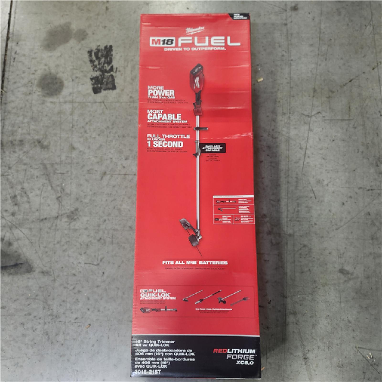 NEW! - Milwaukee M18 FUEL 18V 16 in. Brushless Cordless Battery Powered String Trimmer w/QUIK-LOK Attachment Capability & 8.0 Ah Battery