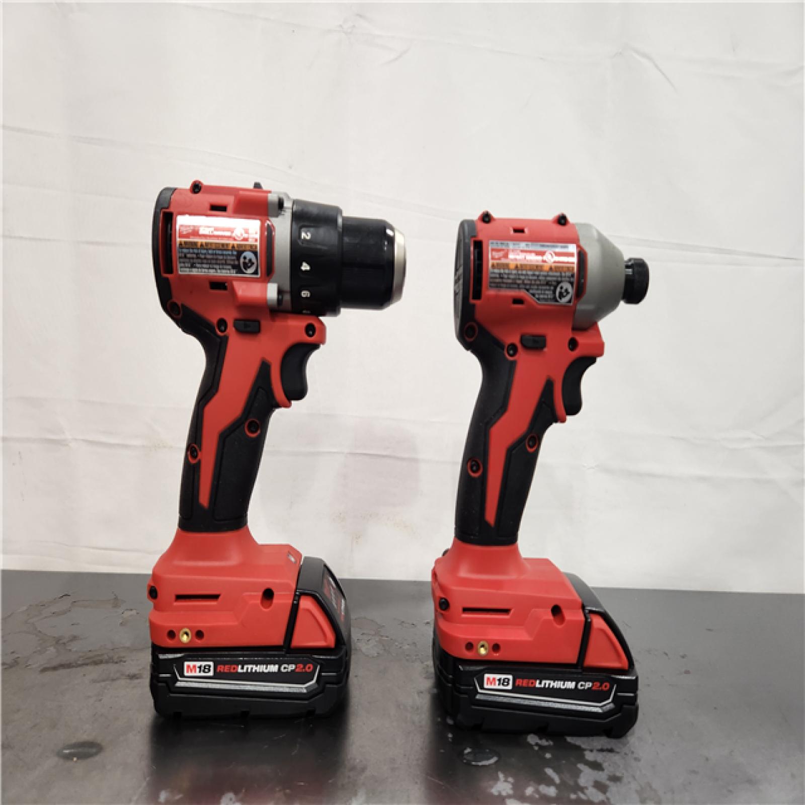 AS-IS- Milwaukee M18 18V Lithium-Ion Brushless Cordless Compact Drill/Impact Combo Kit