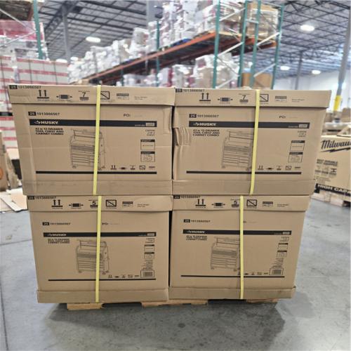 DALLAS LOCATION - HUSKY 42 in. 12-Drawer 24.5 in. Deep Tool Chest/Rolling Cab Set Gloss Red PALLET-(2 SETS)