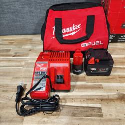 HOUSTON LOCATION - AS-IS (APPEARS LIKE NEW) Milwaukee FUEL 18V Cordless Mid Torque 1/2 in. Impact Wrench w/ M12 FUEL 3/8 in. Ratchet & Battery/Charger Combo Kit