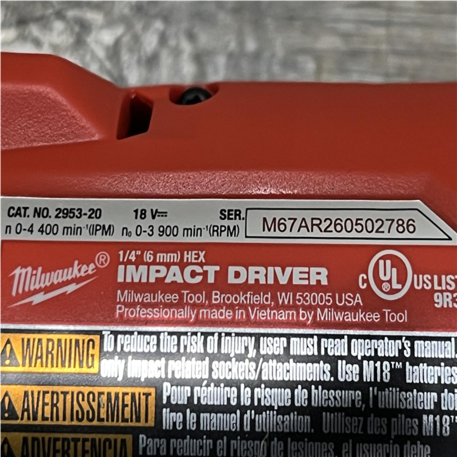 AS-IS Milwaukee FUEL 18V Lithium-Ion Brushless Cordless 1/4 in. Hex Impact Driver Kit