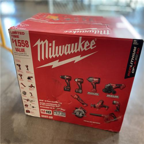 NEW! - Milwaukee M18 18-Volt Lithium-Ion Cordless Combo Kit 9-Tool with 2-Batteries  Charger and Tool Bag