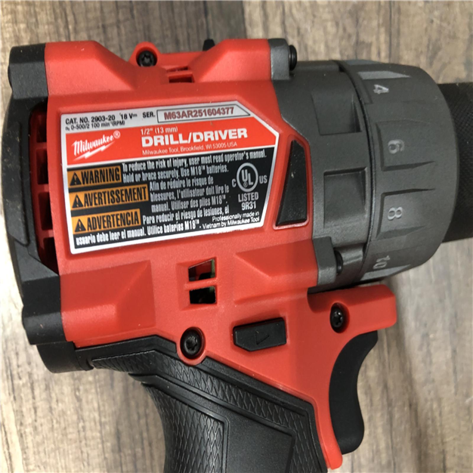 AS-IS Milwaukee  FUEL 18V Lithium-Ion Brushless Cordless 1/2 in. Drill/Driver (Tool-Only)