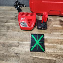 HOUSTON LOCATION - AS-IS Milwaukee 12-Volt Lithium-Ion Cordless Green 250 ft. 3-Plane Laser Level Kit