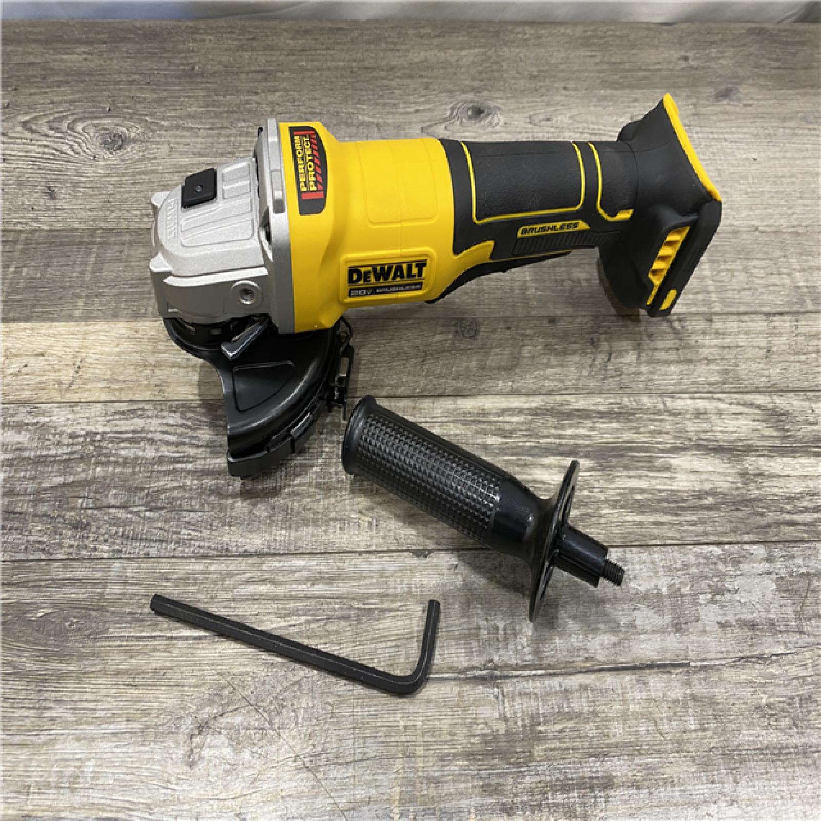 AS-IS DEWALT 20V MAX Cordless Brushless 4-1/2 in. Angle Grinder with Paddle Switch (Tool Only)