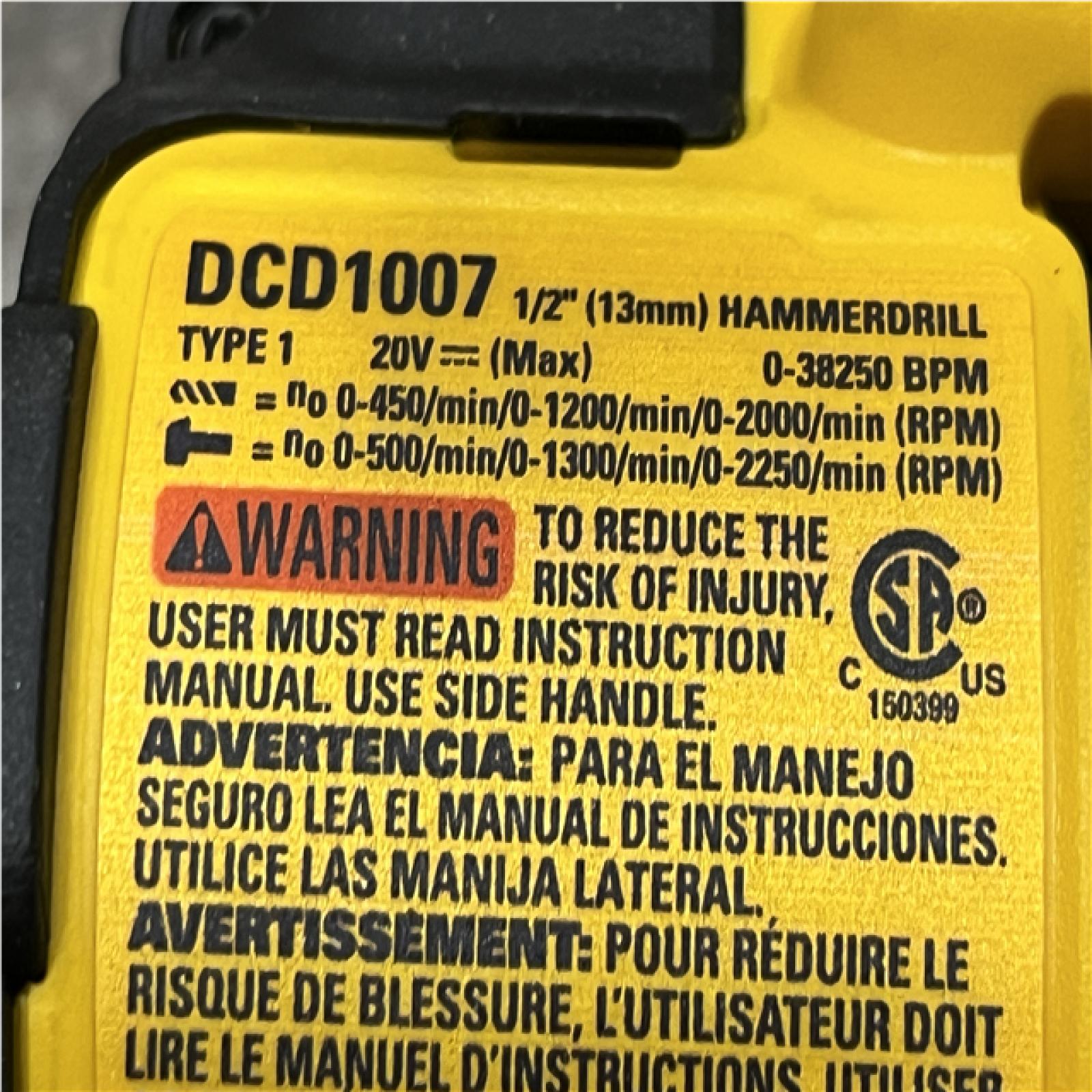 AS-IS DEWALT 20V XR Lithium-Ion Cordless Hammer Drill Kit