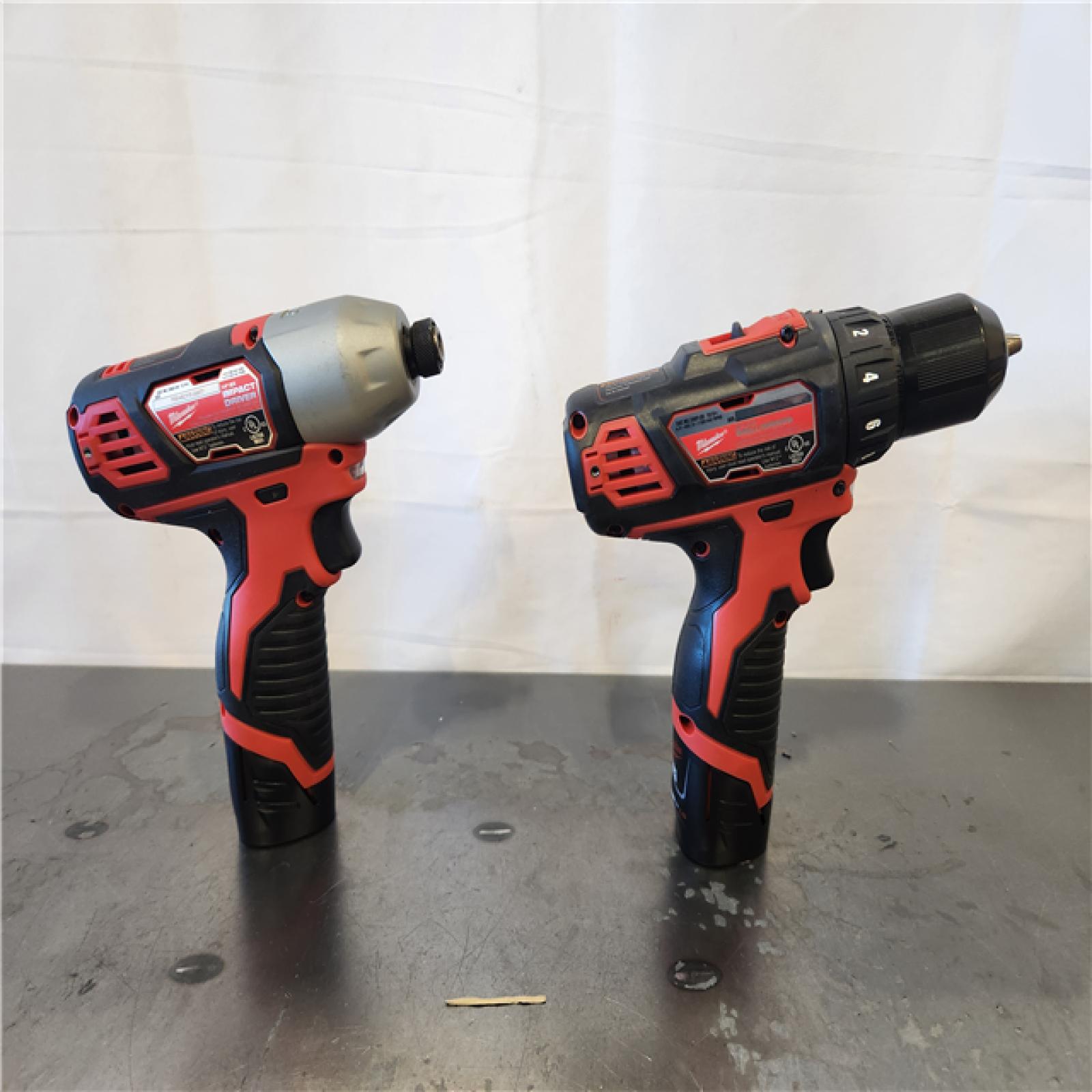 AS-IS- Milwaukee 12V Lithium-Ion Cordless Drill Driver/Impact Driver Combo Kit