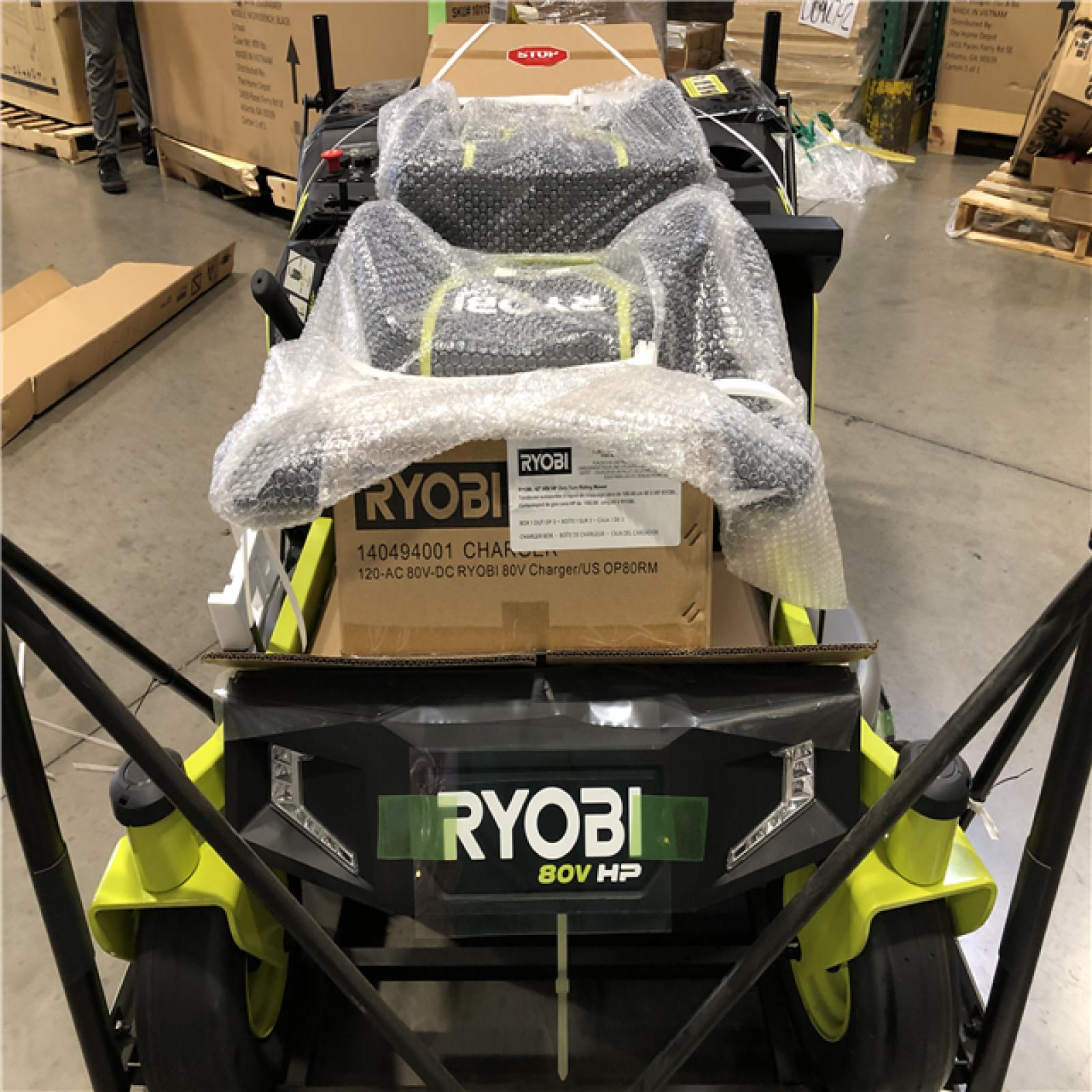DALLAS LOCATION- RYOBI 80V HP Brushless 42 in. Battery Electric Cordless Zero Turn Riding Mower (2) 80V Batteries (2) 40V Batteries and Charger
