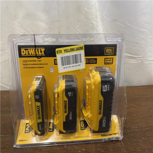 AS-IS DEWALT 20V MAX Battery Lithium Ion 3 Pack - DCB346-3
