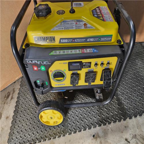 HOUSTON LOCATION - AS-IS CHAMPION 5300/4250-Watt Gasoline and Propane Powered Dual Fuel Portable Generator with CO Shield